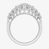 Diamonart Womens Cubic Zirconia Sterling Silver Cluster Cocktail Ring