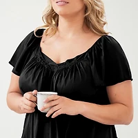 Exquisite Form Womens Short Sleeve V Neck Nightgown