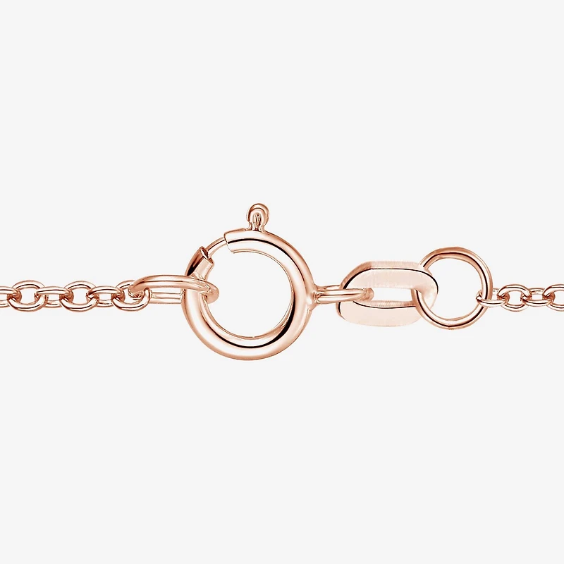 Womens Lab Created White Opal 14K Rose Gold Over Silver Pear 18 Inch Pendant Necklace