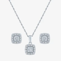 Yes, Please!, (G-H,Si2-I1) Womens 1/10 CT. T.W. Lab Grown White Diamond Sterling Silver 2-pc. Jewelry Set