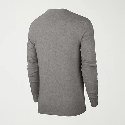 Nike Sportswear Club Mens Crew Neck Long Sleeve Quick Dry Embroidered Active T-Shirt