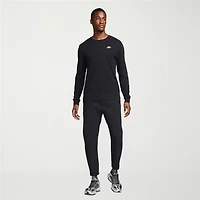 Nike Sportswear Club Mens Crew Neck Long Sleeve Quick Dry Embroidered Active T-Shirt