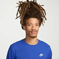 Nike Sportswear Club Mens Crew Neck Long Sleeve Quick Dry Active T-Shirt