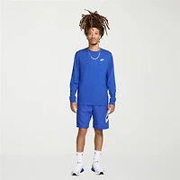 Nike Sportswear Club Mens Crew Neck Long Sleeve Quick Dry Active T-Shirt
