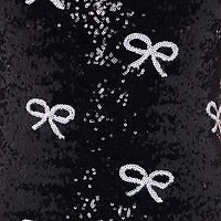 B. Smart Womens Juniors Square Neck Sleeveless Sequin Bows Bodycon Dress