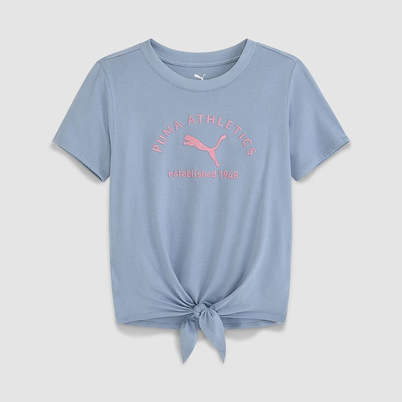 PUMA Big Kid Girls Crew Neck Short Sleeve Regular Fit Graphic T-Shirt