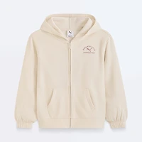 PUMA Big Kid Girls Long Sleeve Fleece Zipper Active Hoodie
