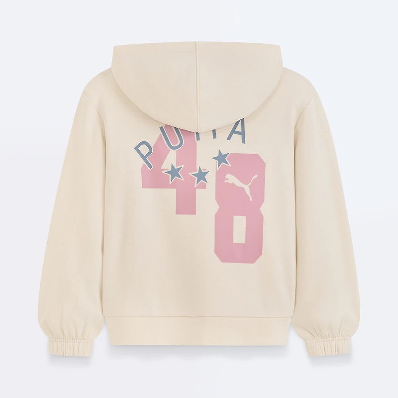 PUMA Big Kid Girls Long Sleeve Fleece Zipper Active Hoodie