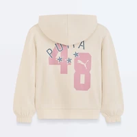 PUMA Big Kid Girls Long Sleeve Fleece Zipper Active Hoodie