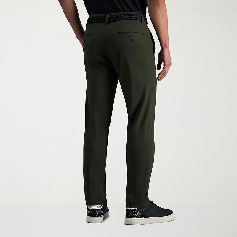 Haggar Sport Travel Performance Mens Comfort Waistband Straight Fit Flat Front Pant