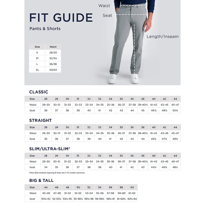Haggar Sport Travel Performance Mens Comfort Waistband Straight Fit Flat Front Pant