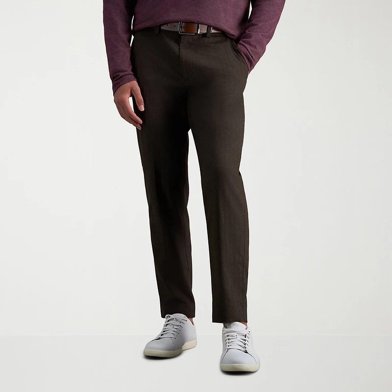Haggar Modern Stretch Herringbone Mens Regular Fit Flat Front Pant