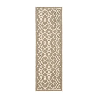 Safavieh Courtyard Collection Ariana Oriental Indoor/Outdoor Runner Rug