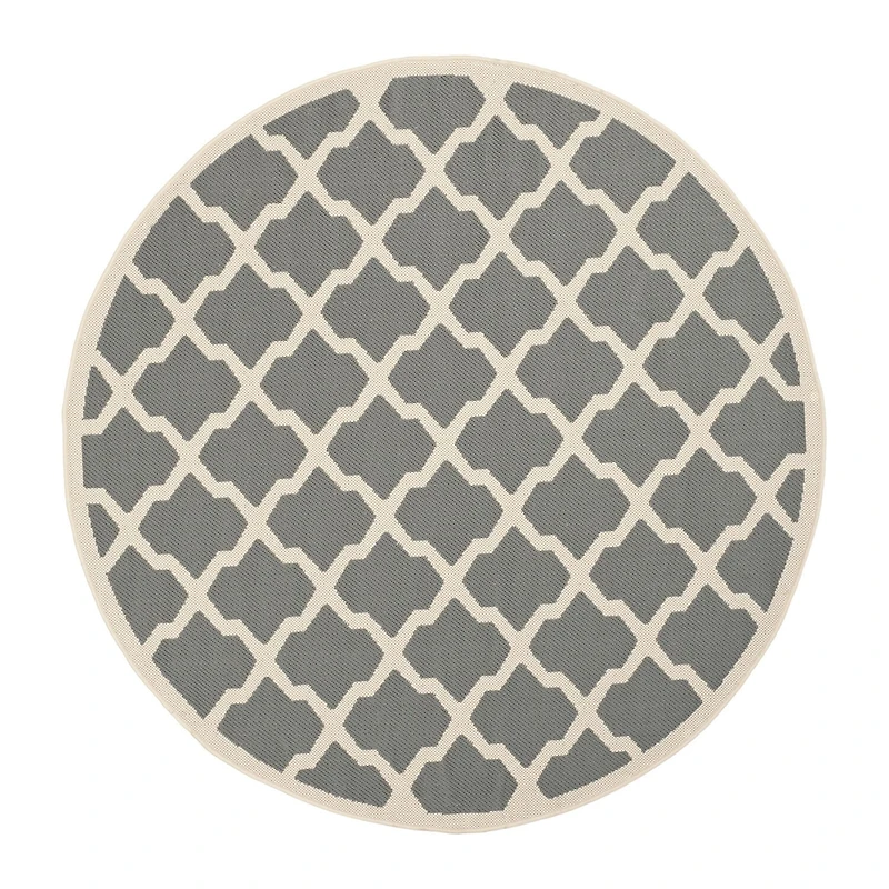 Safavieh Courtyard Collection Bailey Geometric Indoor/Outdoor Round Area Rug