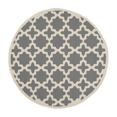 Safavieh Courtyard Collection Bokhara Geometric Indoor/Outdoor Round Area Rug
