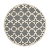 Safavieh Courtyard Collection Bokhara Geometric Indoor/Outdoor Round Area Rug