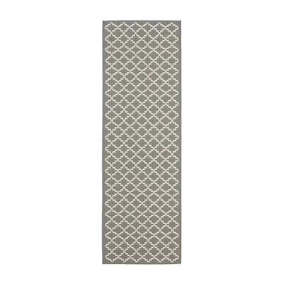Safavieh Courtyard Collection Bora Geometric Indoor/Outdoor Runner Rug