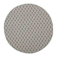 Safavieh Courtyard Collection Bora Geometric Indoor/Outdoor Round Area Rug
