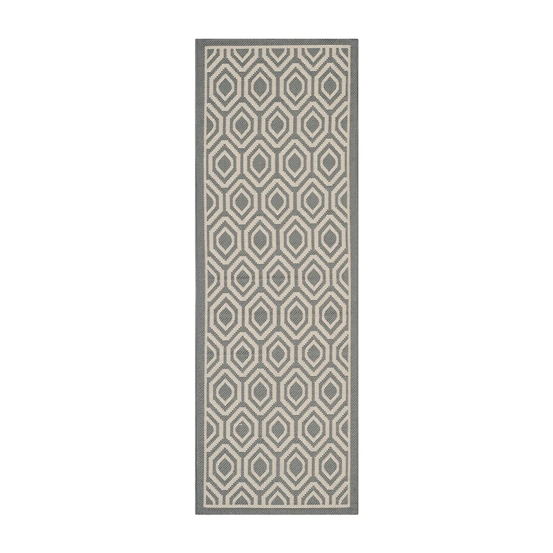 Safavieh Courtyard Collection Carmella Geometric Indoor/Outdoor Runner Rug