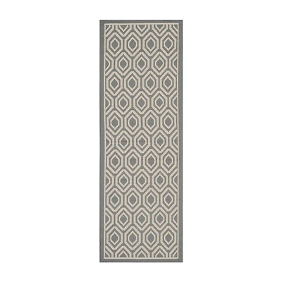 Safavieh Courtyard Collection Carmella Geometric Indoor/Outdoor Runner Rug