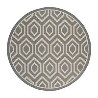 Safavieh Courtyard Collection Carmella Geometric Indoor/Outdoor Round Area Rug