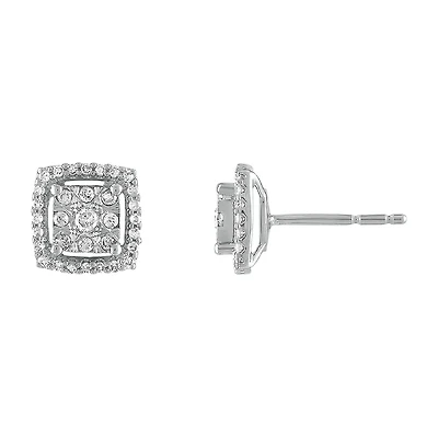 Diamond Blossom 1/4 CT. T.W. Natural White Diamond 10K Gold 8mm Stud Earrings