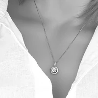 Womens 1/2 CT. T.W. Natural White Diamond 14K or Yellow Gold Round Pendant Necklace