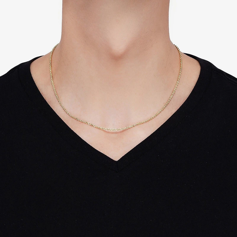 14K Yellow Gold 1.8mm Hollow Rope Chain Necklace