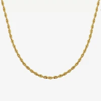 14K Yellow Gold 1.8mm Hollow Rope Chain Necklace