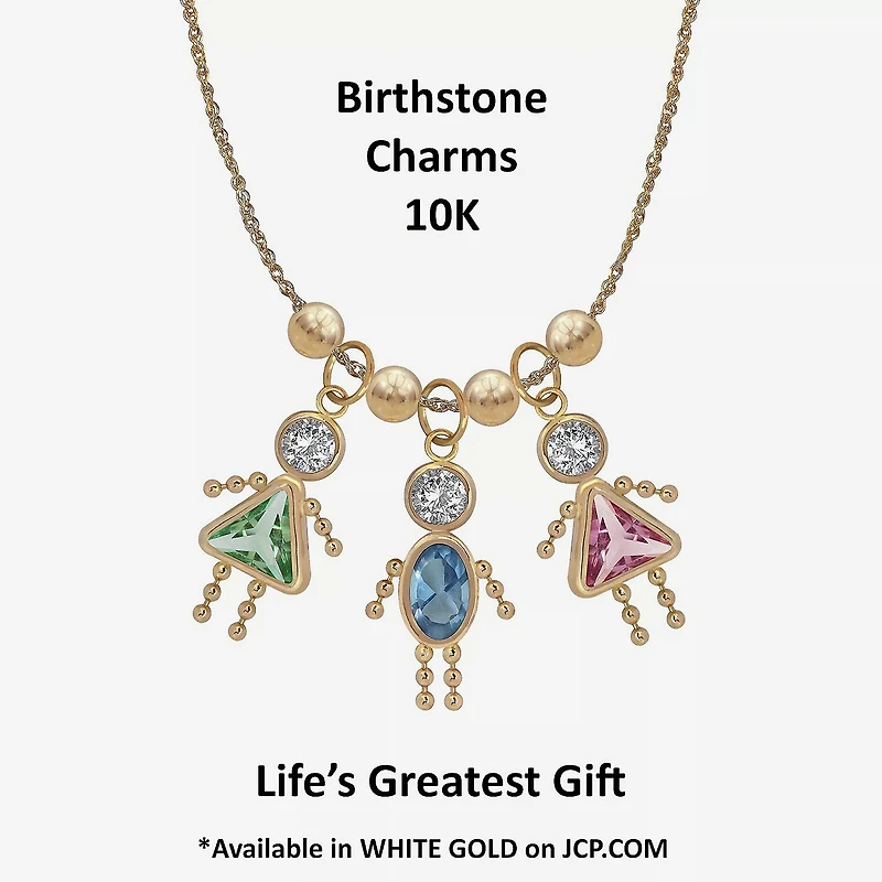 10K Gold April Birthstone Babies Boy Charm