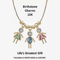 10K Gold April Birthstone Babies Boy Charm