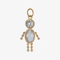 10K Gold April Birthstone Babies Boy Charm