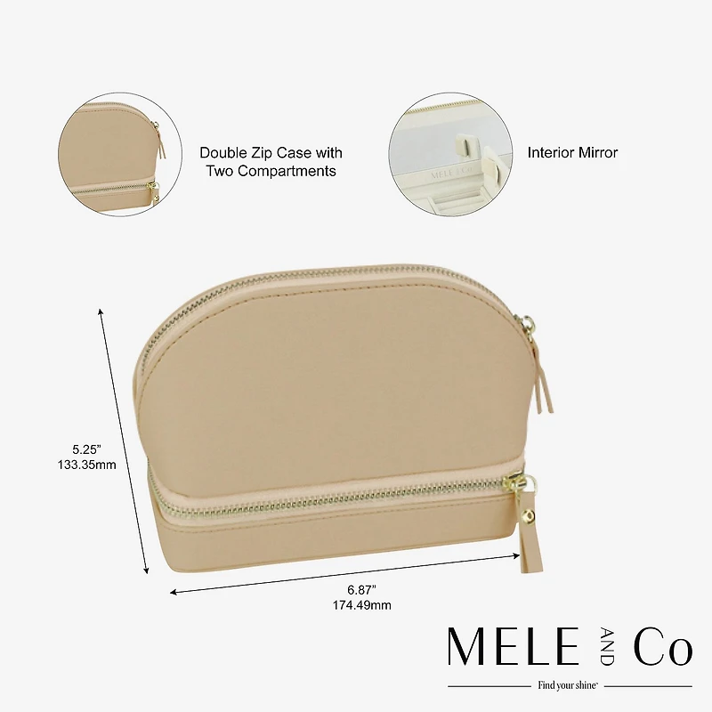 Mele And Co Duo Mirrored Jewelry Travel Case