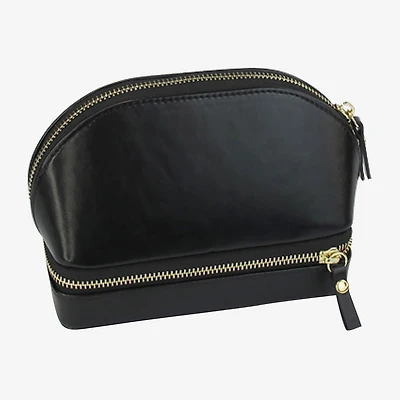 Mele And Co Duo Mirrored Black Jewelry Travel Case