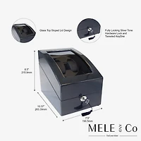 Mele And Co Gustavo Lockable Black Watch Box