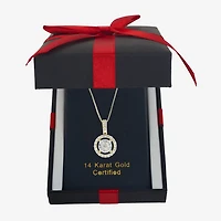 Womens 1/2 CT. T.W. Natural White Diamond 14K or Yellow Gold Round Pendant Necklace