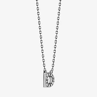 Womens 1/10 CT. T.W. Cubic Zirconia Sterling Silver Round 18 Inch Pendant Necklace