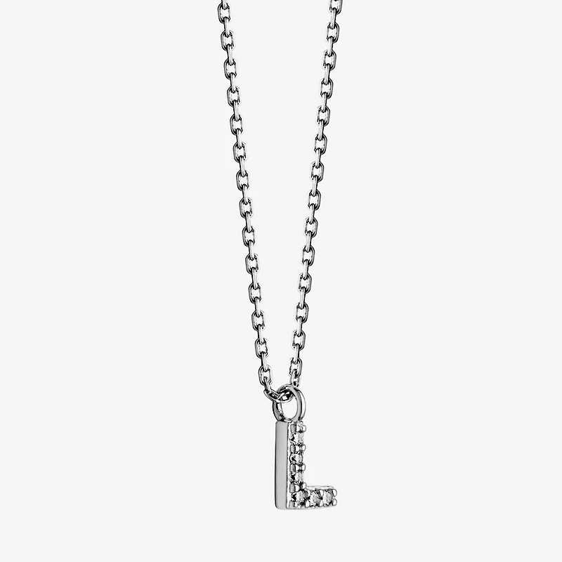 Womens Diamond Accent Cubic Zirconia Sterling Silver Round 18 Inch Pendant Necklace