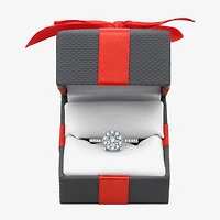 Womens / CT. T.W. Natural White Diamond Sterling Silver Halo Cocktail Ring