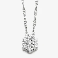 Diamond Blossom 1/5 CT.T.W. Natural Diamond Sterling SIlver Cluster Pendant