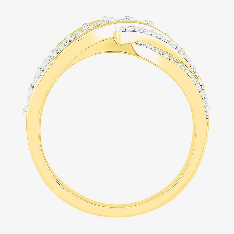 Womens 1/10 CT. T.W. Natural White Diamond 14K Gold Over Silver Band