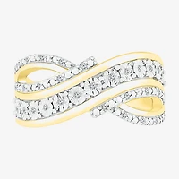 Womens 1/10 CT. T.W. Natural White Diamond 14K Gold Over Silver Band