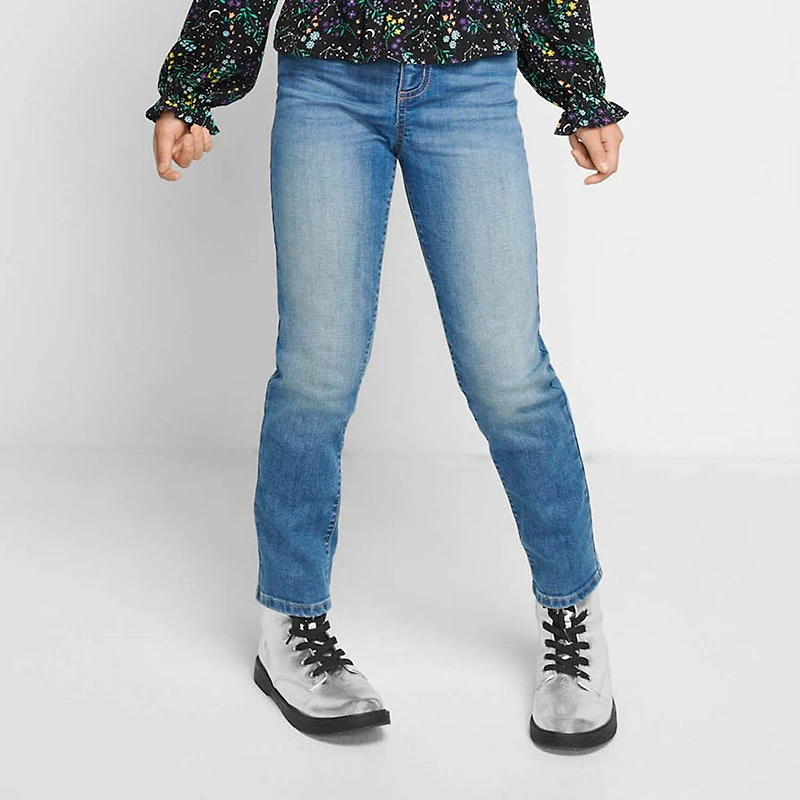 Thereabouts Little & Big Kid Girls Adjustable Waist Stretch Fabric Straight Leg Jean