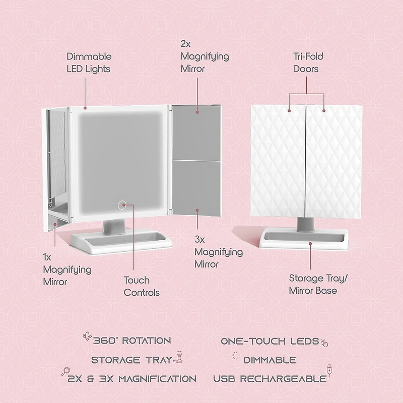 SLF Led Trifold Armoire Mirror