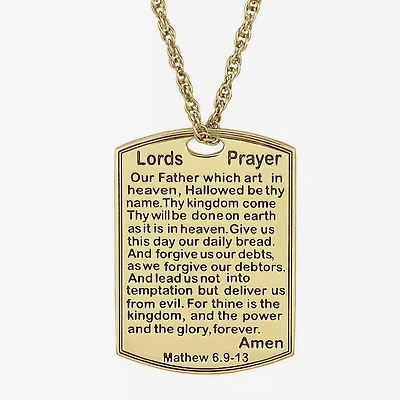 Personalized Name and Lord's Prayer Dog Tag Pendant Necklace