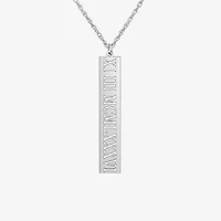 Personalized Roman Numeral Date Bar Pendant Necklace