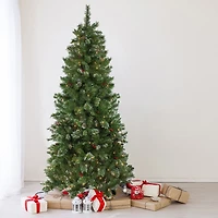 7.5' Pre-Lit Medium Mixed Pine Glittered Artificial Christmas Tree - Clear Lights