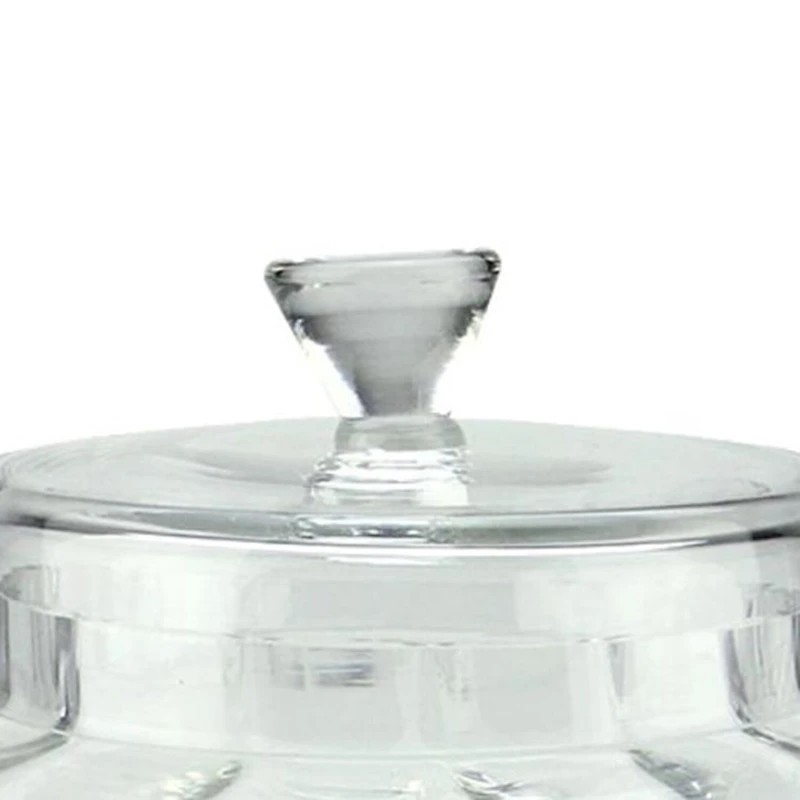 11'' Clear Transparent Segmented Glass Container with Lid
