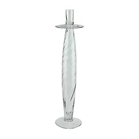 16'' Clear Swirled Glass Taper Candle Holder