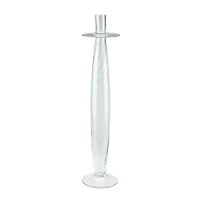 20'' Glass Swirled Taper Candle Holder